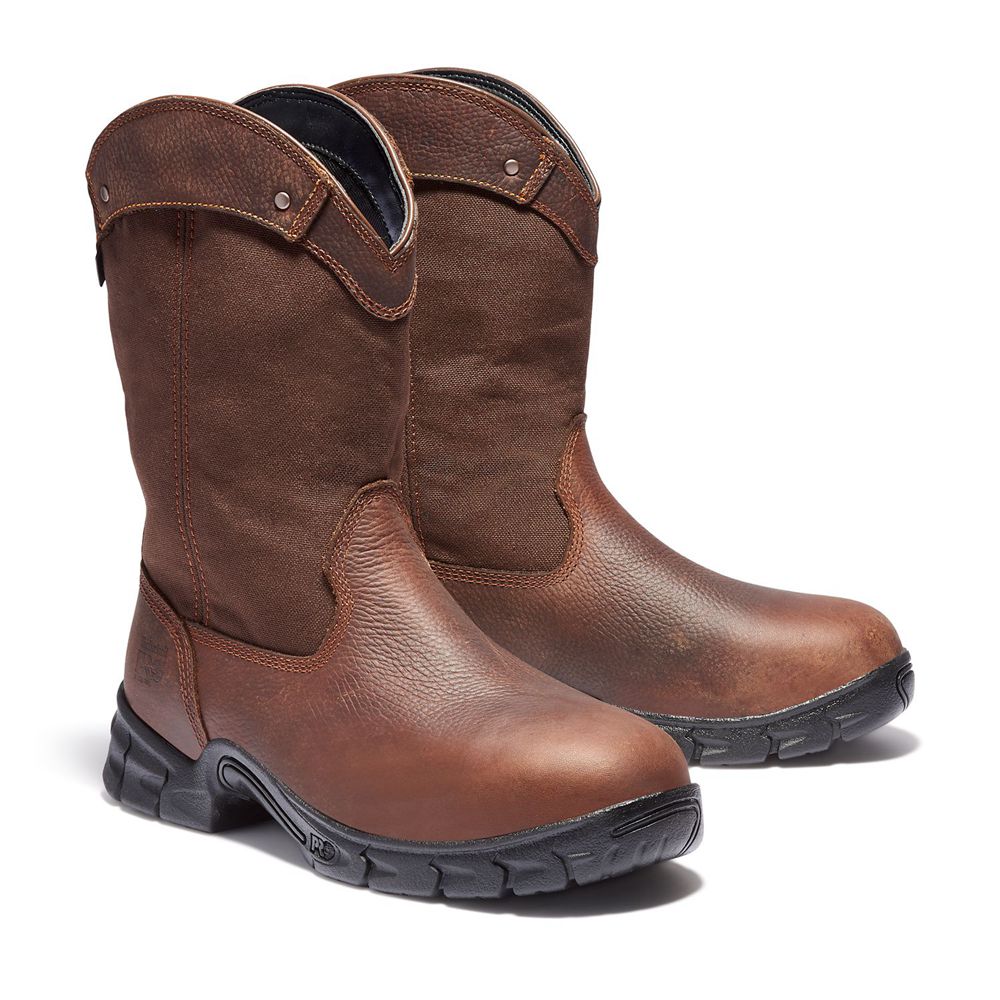 Botas de Trabajo Timberland Hombre Pro® Excave Steel Toe Wellington Marrones - Chile OEZ-912075